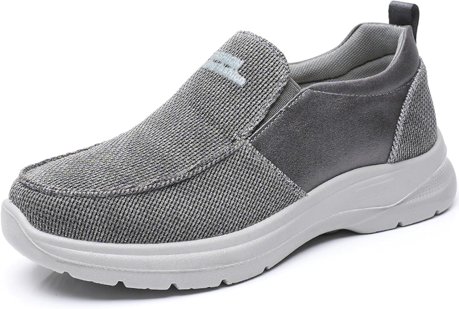 

Мужские кроссовки-лоферы на кожаной основе с поддержкой свода стопы, для прогулок, повседневные, легкие, дышащие, с мягкой подошвой, без шнурков, ортопедические, для походов, комфортные, противоскользящие, для активного отдыха Nouriron, серый