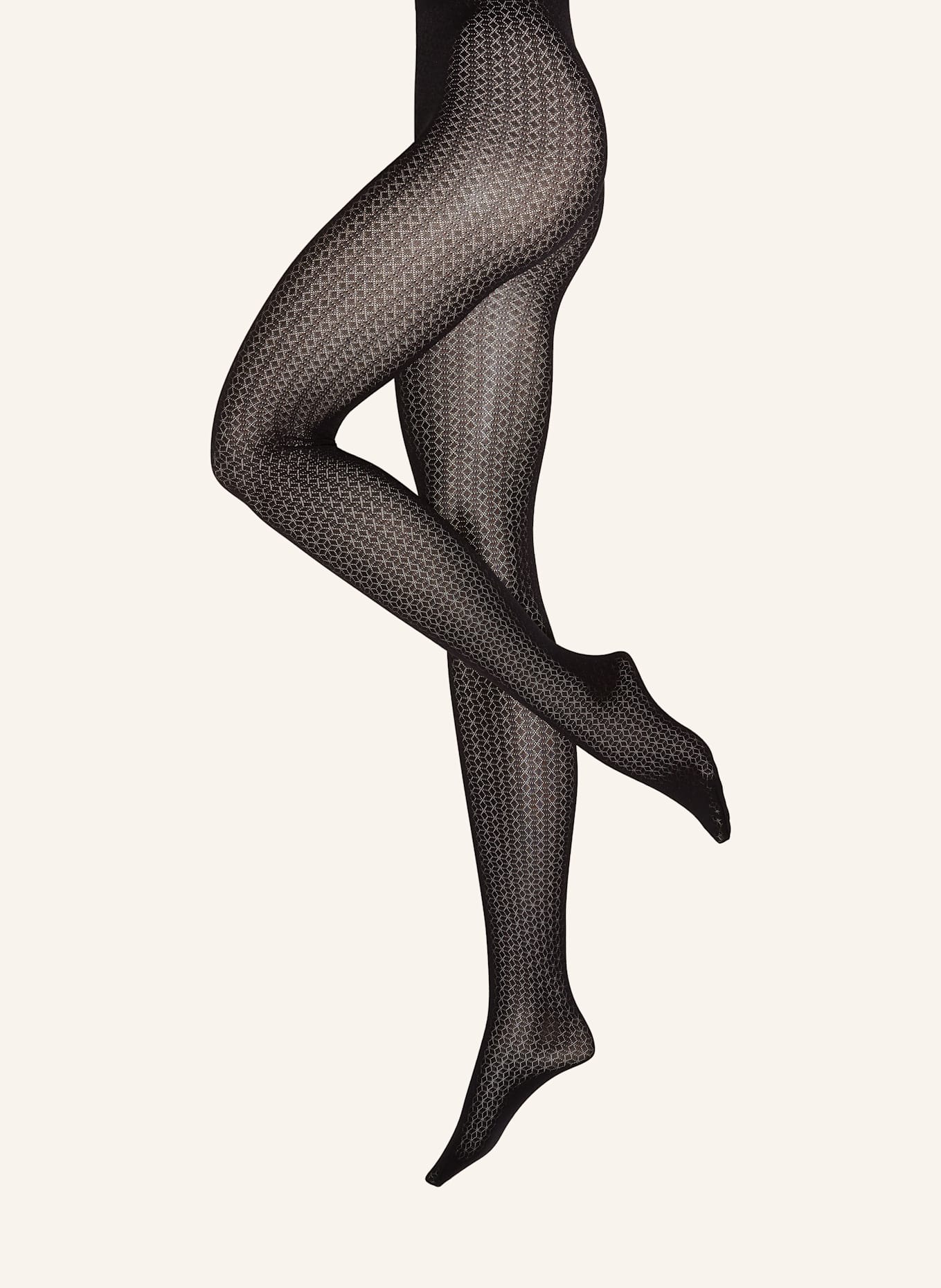 

Прозрачные колготки мозаичные жаккардовые колготки Wolford, черный
