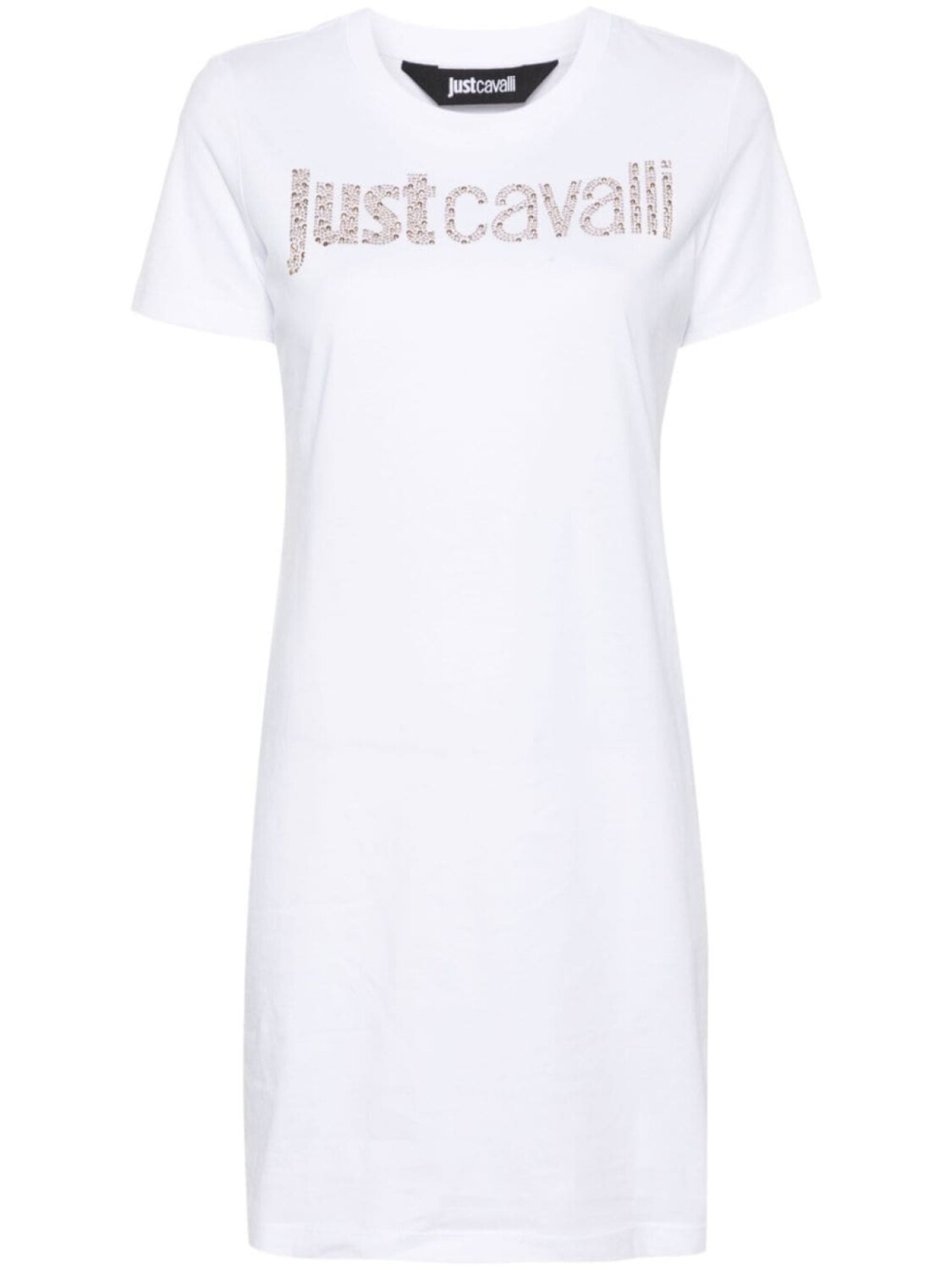 

Just Cavalli платье-футболка с логотипом и стразами, белый