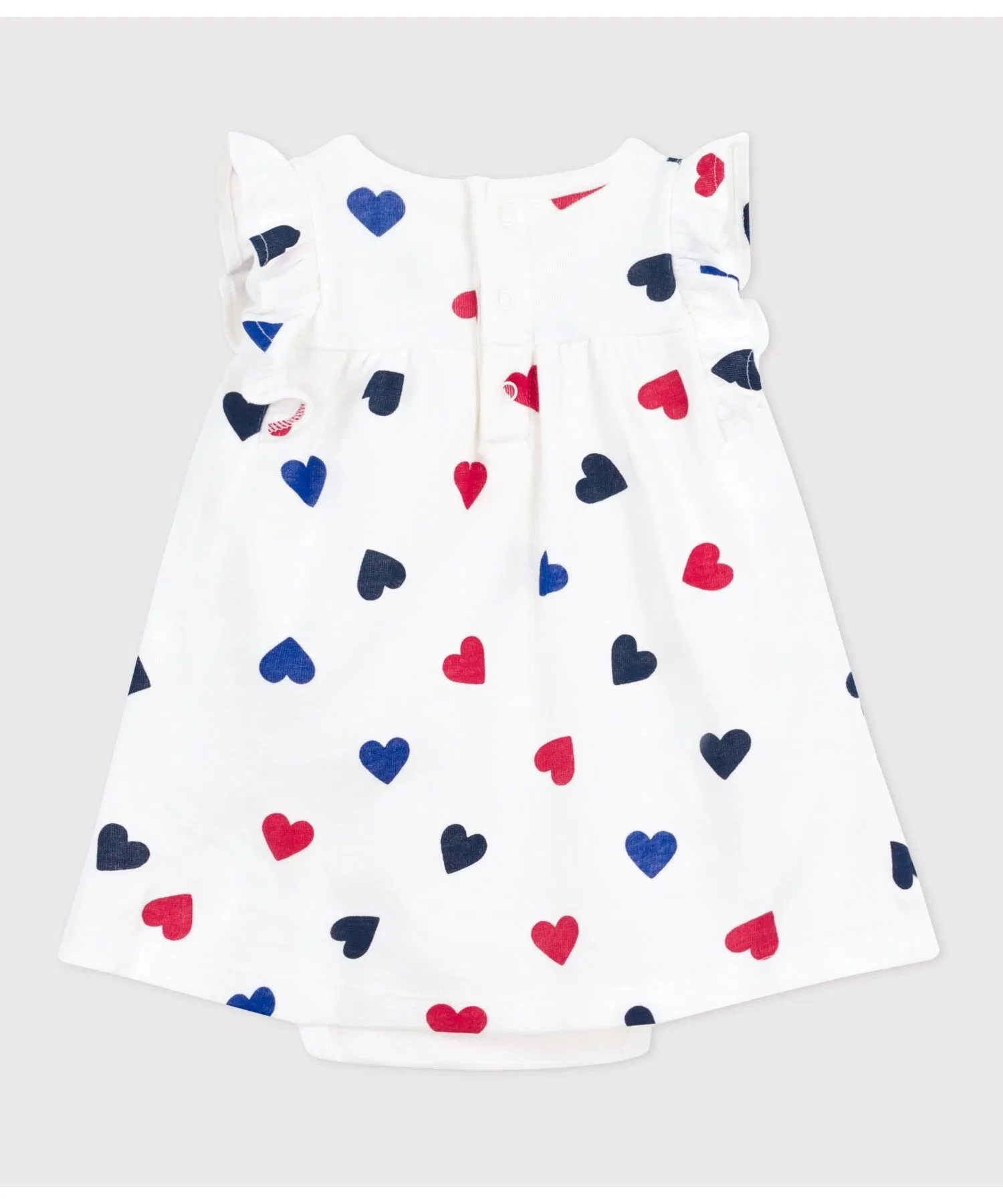Детское платье с сердечками PETIT BATEAU белое — фото 3