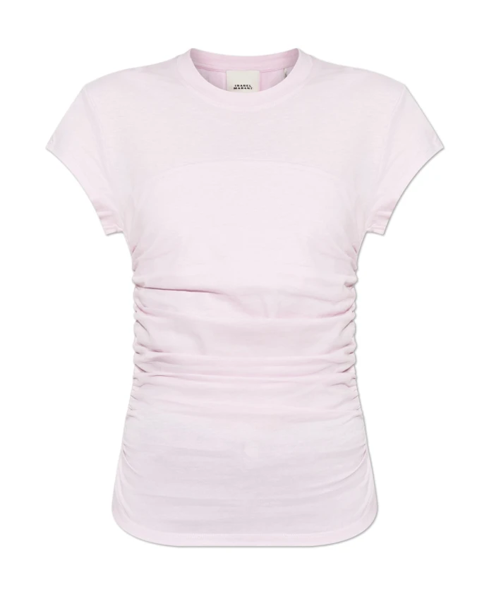 

Выцветшая розовая хлопковая футболка Isabel Marant, розовый