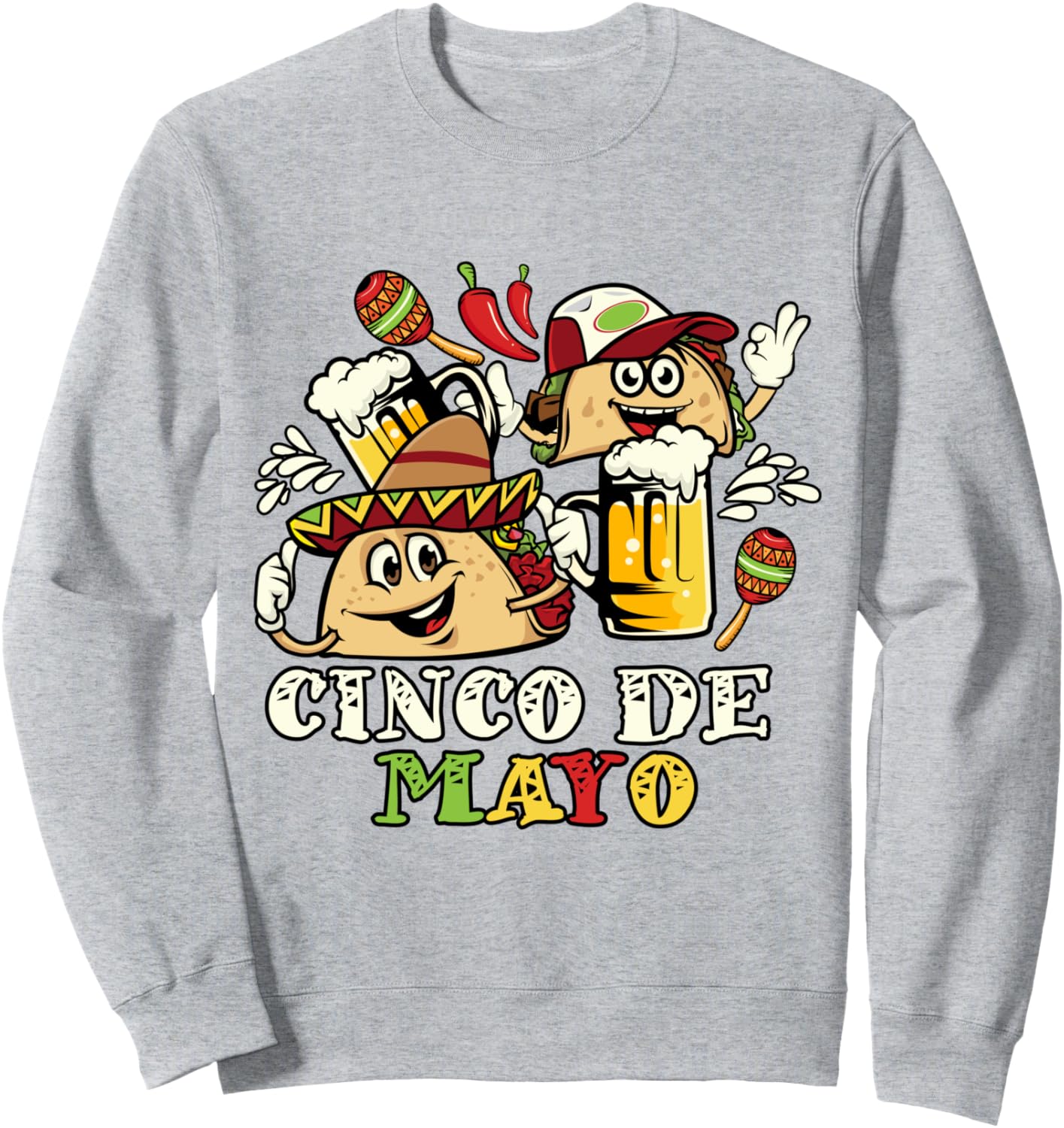 

Толстовка Funny Cinco De Mayo Tacos Beer Party, серая Cinco De Mayo Funny Apparel Co.