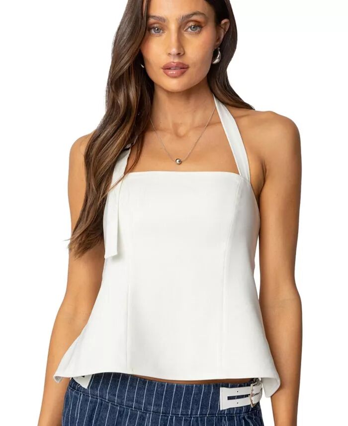 

Женский топ Yazi Backless Halter Edikted, коричневый/бежевый