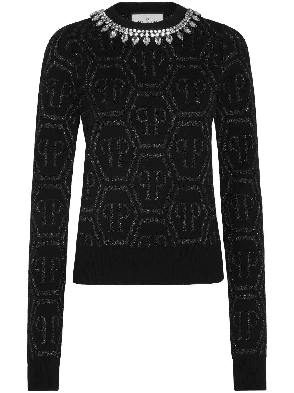 

Джемпер с кристаллами Philipp Plein, черный