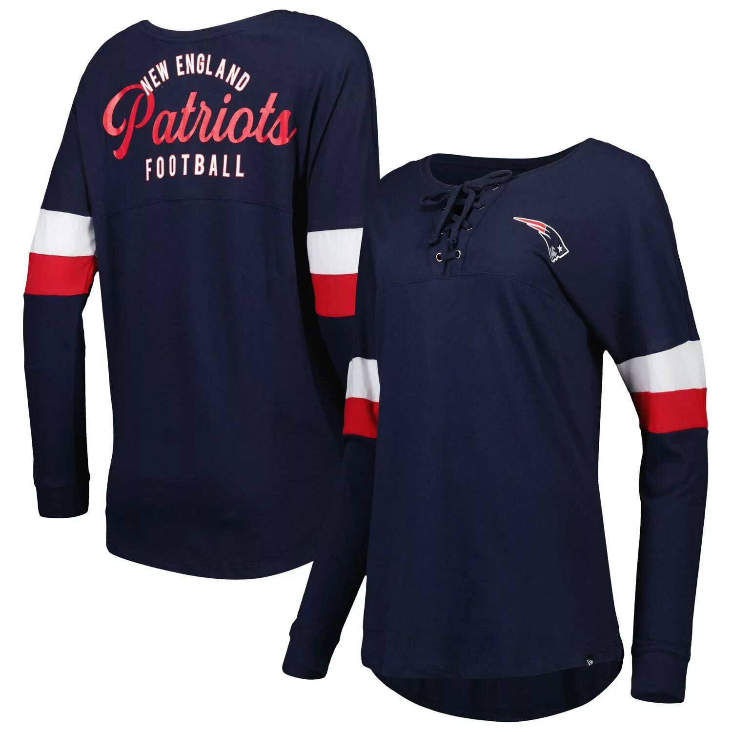 

Женская темно-синяя футболка New England Patriots Athletic Varsity со шнуровкой и длинными рукавами New Era, Синий, Женская темно-синяя футболка New England Patriots Athletic Varsity со шнуровкой и длинными рукавами New Era
