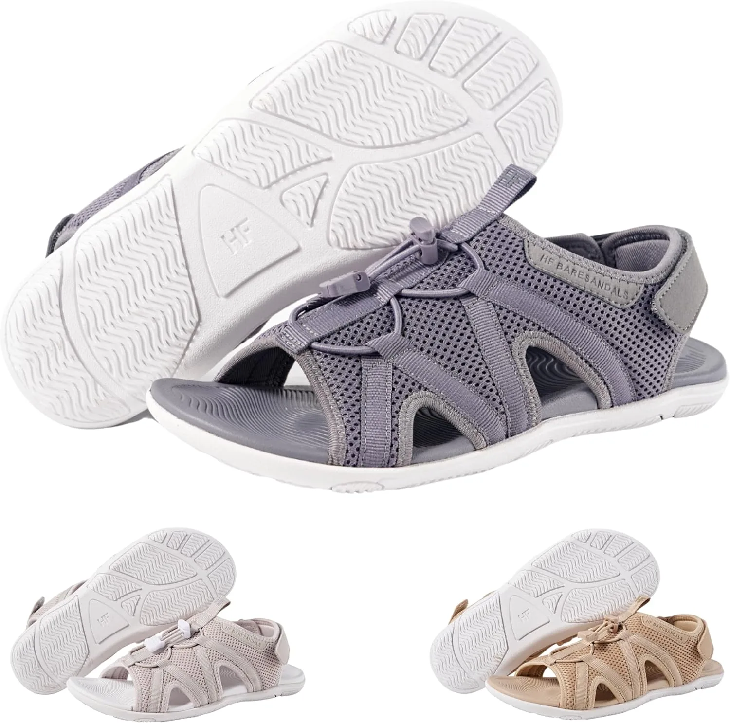 Обувь для походов Сандалии HF BareSandals II в минималистическом стиле для мужчин и женщин. Походные ботинки для активной ходьбы, регулируемые ботинки для верховой езды с перепадом высоты на платформе Hike Footwear, цвет Dark Ash