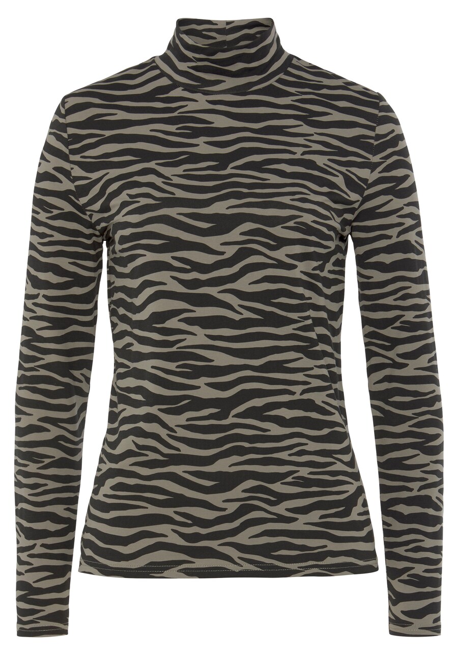 

Лонгслив LASCANA Shirt, цвет beige/black