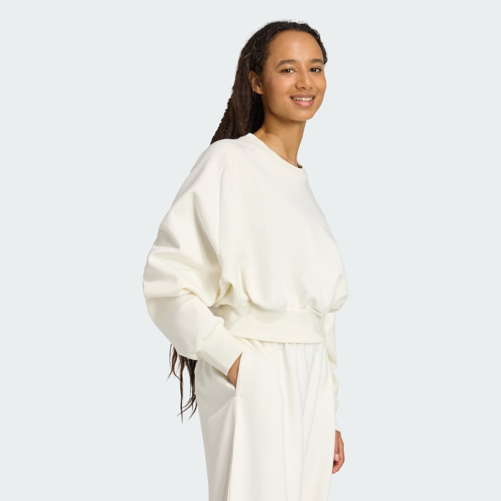 Толстовка Adidas Soft Lux Loose Sweatshirt, цвет Off White — фото 3