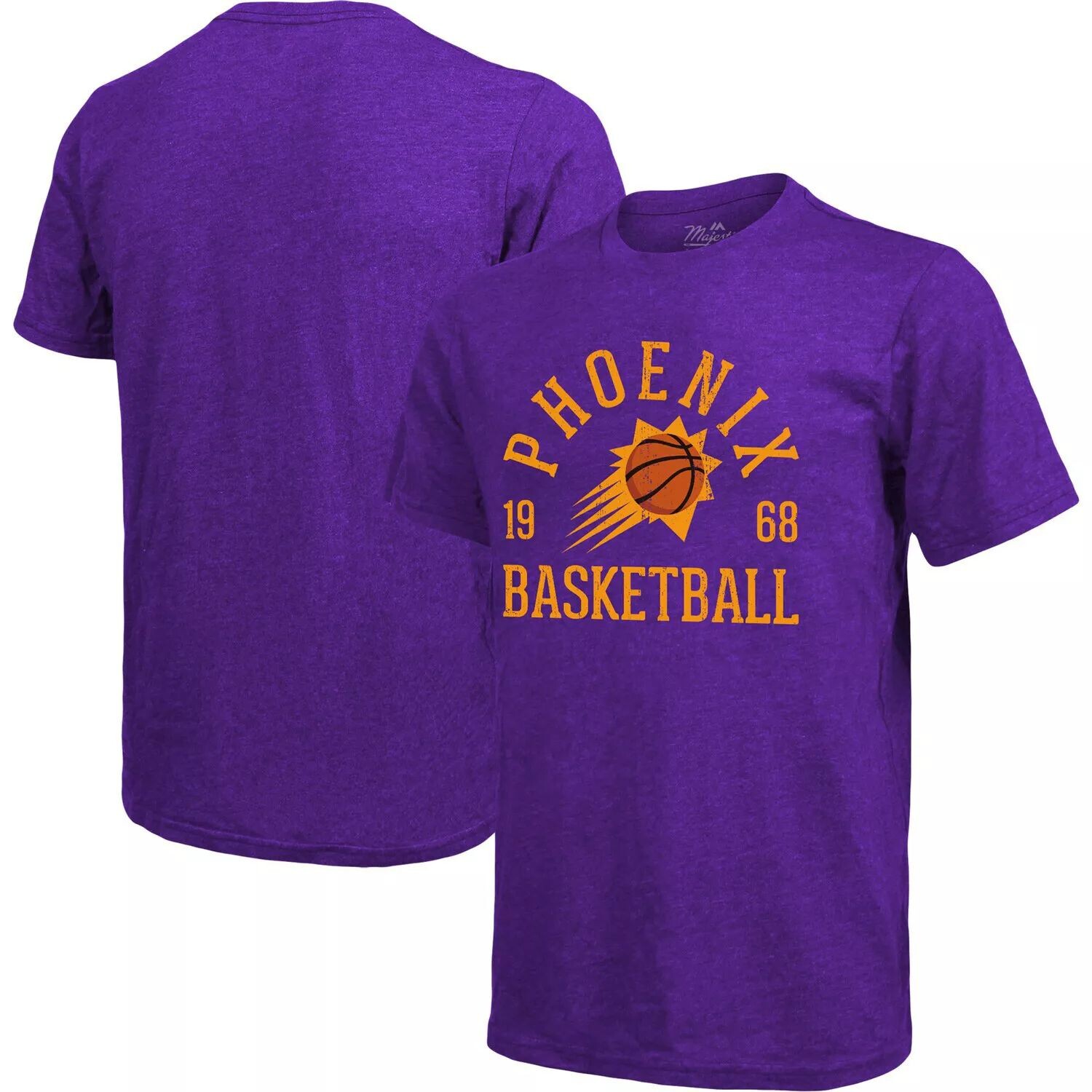 

Мужская фиолетовая футболка с нитками Phoenix Suns Ball Hog Tri-Blend Majestic, Фиолетовый, Мужская фиолетовая футболка с нитками Phoenix Suns Ball Hog Tri-Blend Majestic