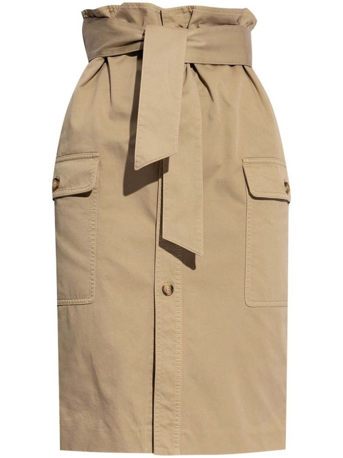 

Saint Laurent belted high-waisted skirt, нейтральный цвет