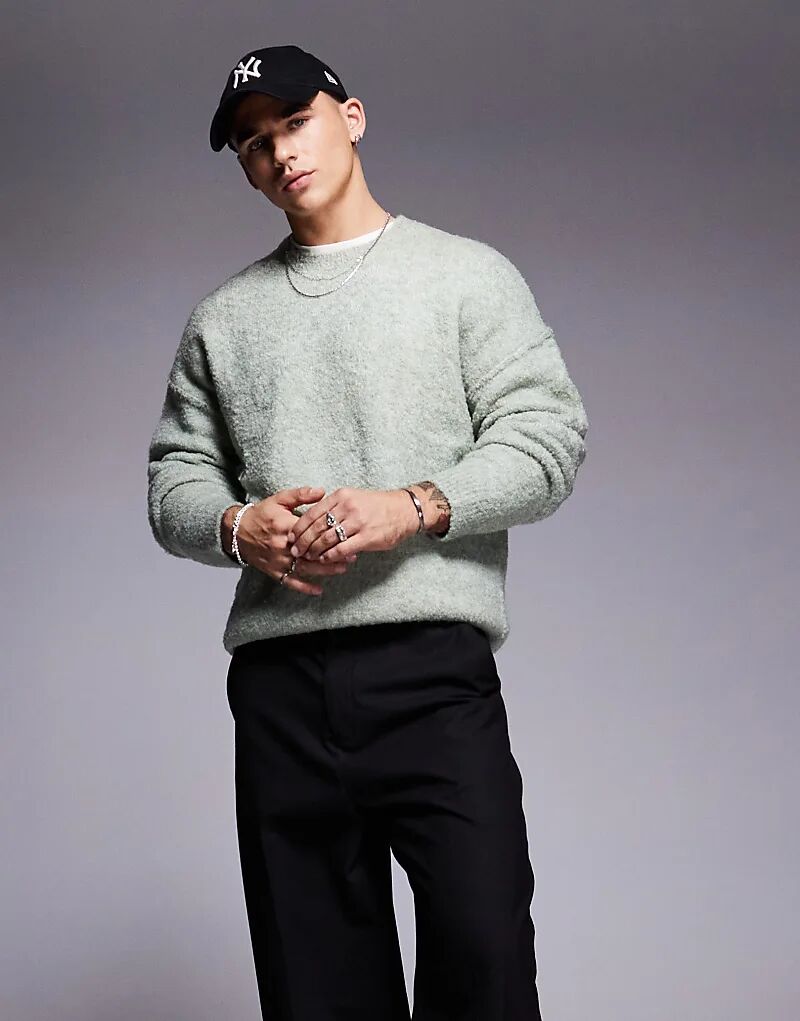 

Свободный трикотажный фактурный джемпер в цвете шалфея - LGREY ASOS DESIGN