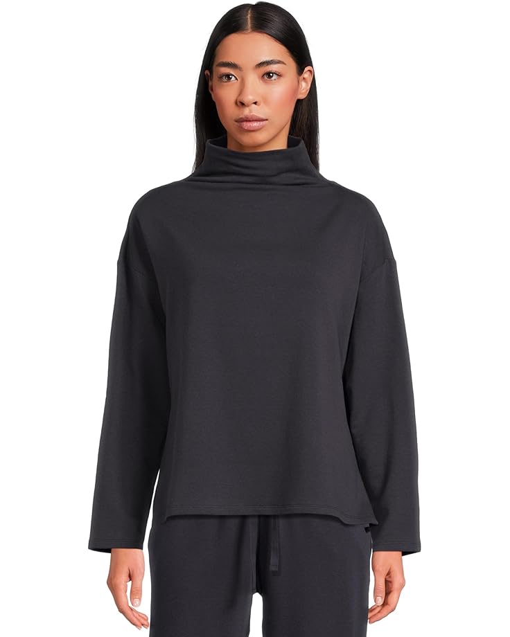 

Женский худи Eileen Fisher Cozy Brushed Terry Hug Funnel Neck Box Top, Ink