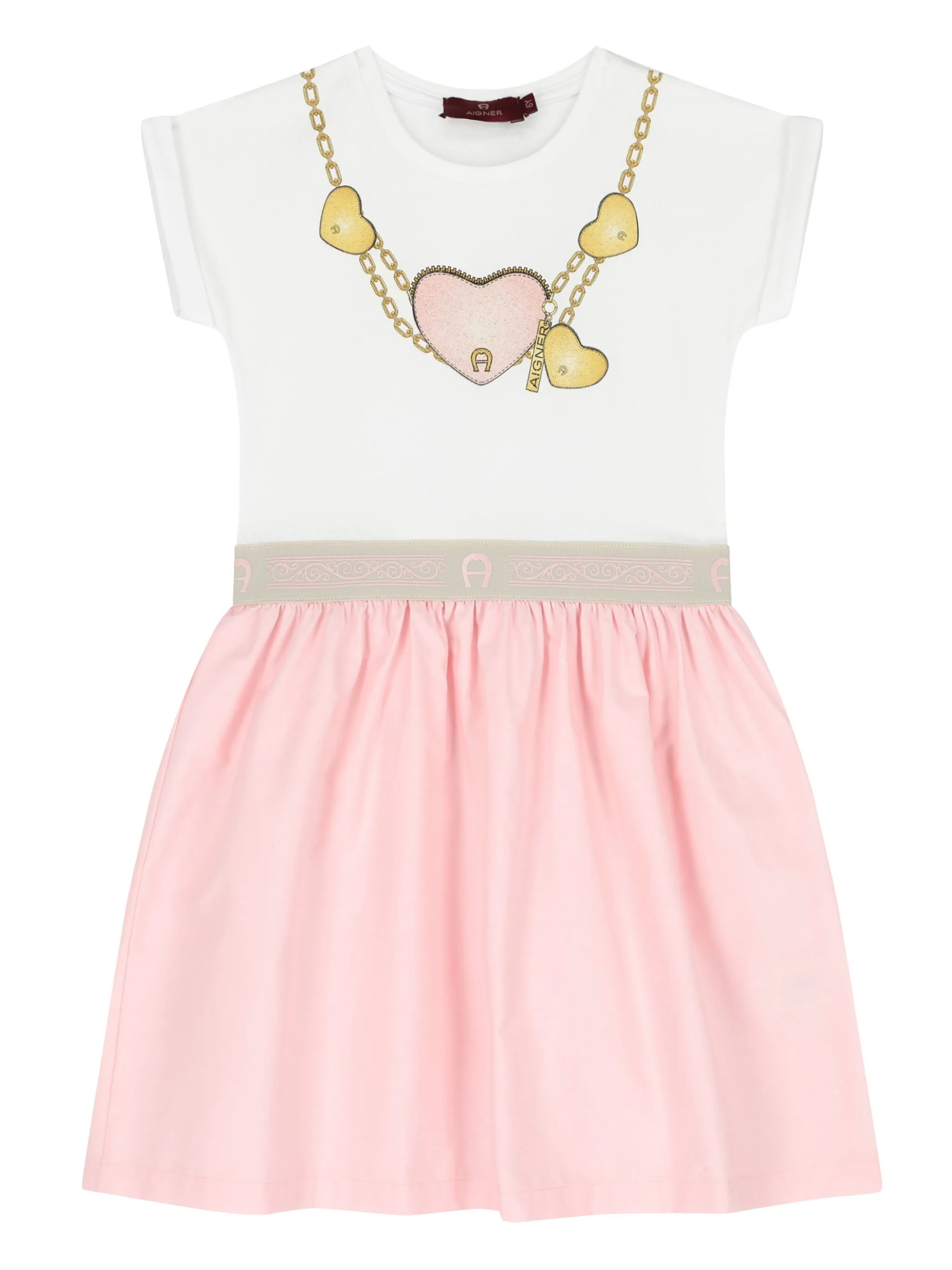 

Платье с принтом Aigner Kids, розовый