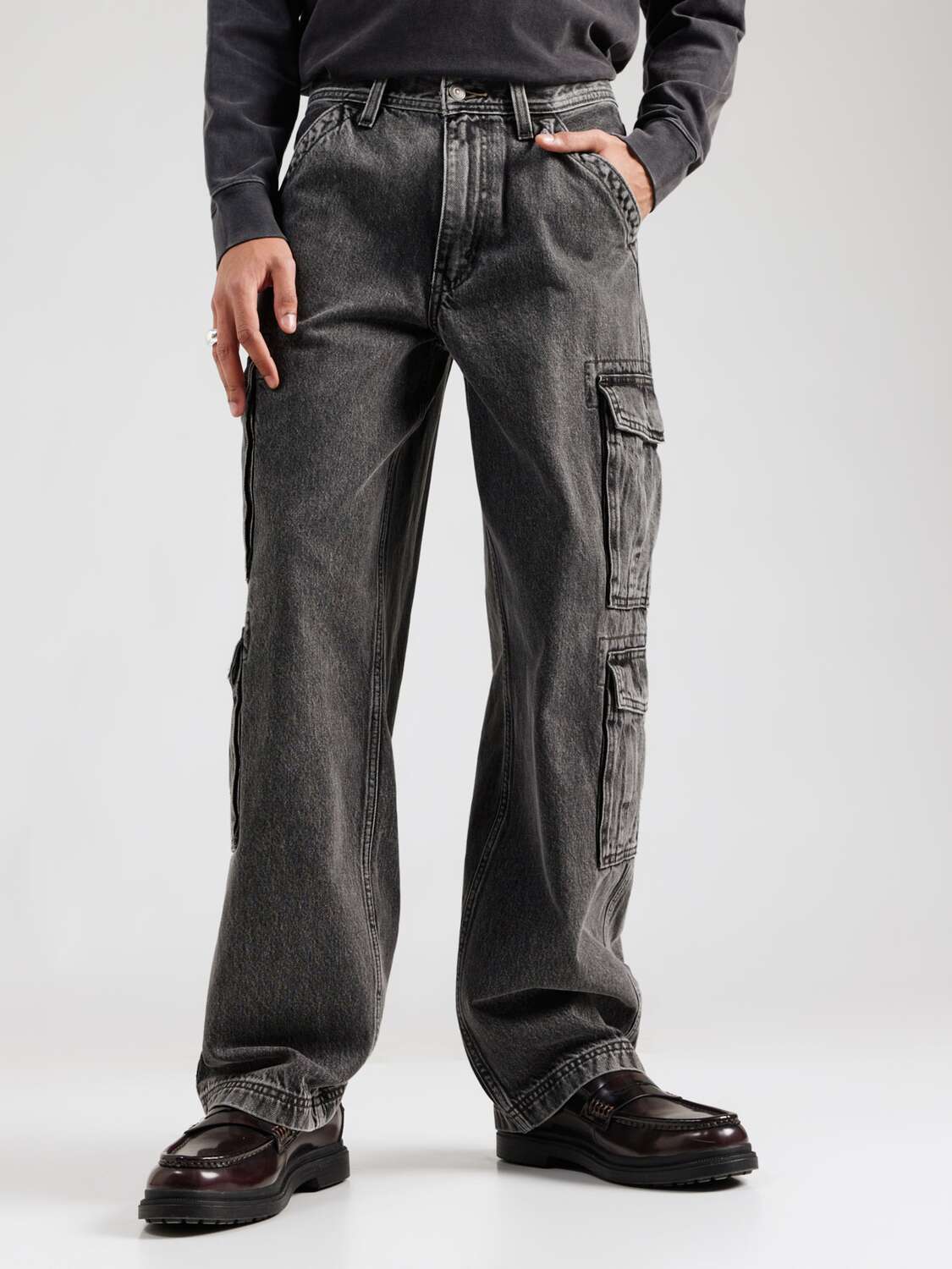 LEVI'S  Багги карго джинсы '578 Baggy Cargo Trousers' в черном цвете — фото 3