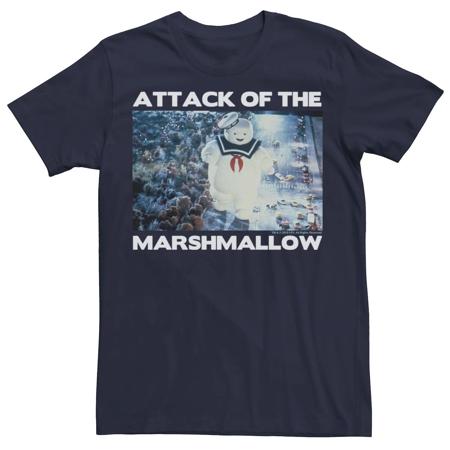 

Мужская футболка с фотографией «Охотники за привидениями» Attack Of The Marshmallow Licensed Character