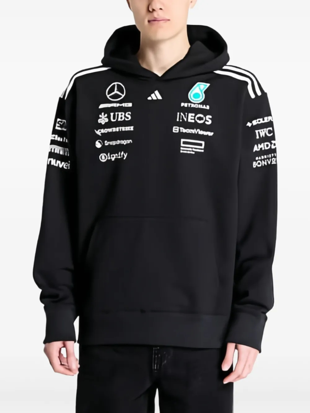 

Толстовка с капюшоном Adidas из хлопка, черный