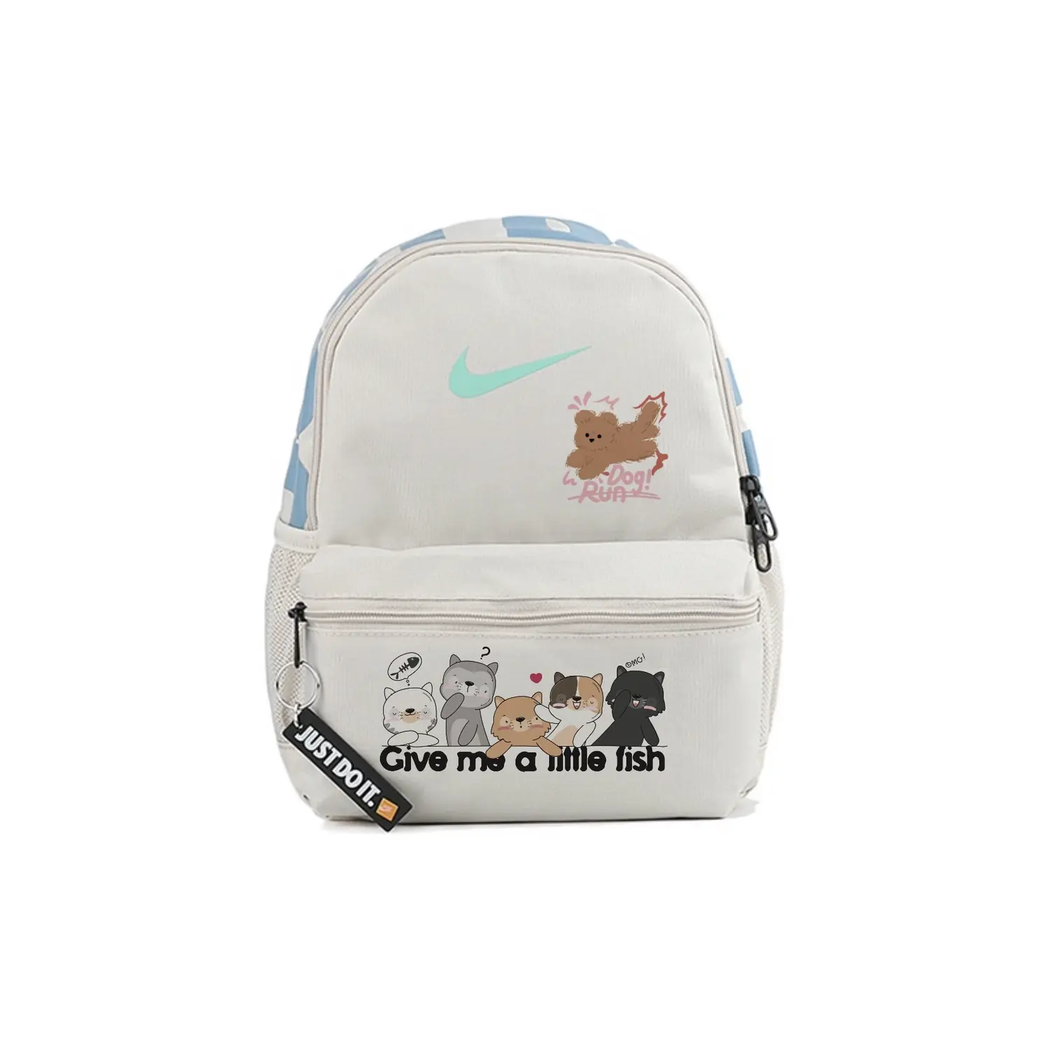

Nike Тканевый рюкзак обычный женский серый белый, Cute Pet Design