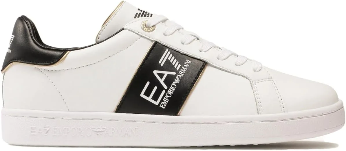Кроссовки Emporio Armani EA7 мужские классические, белые с черными элементами