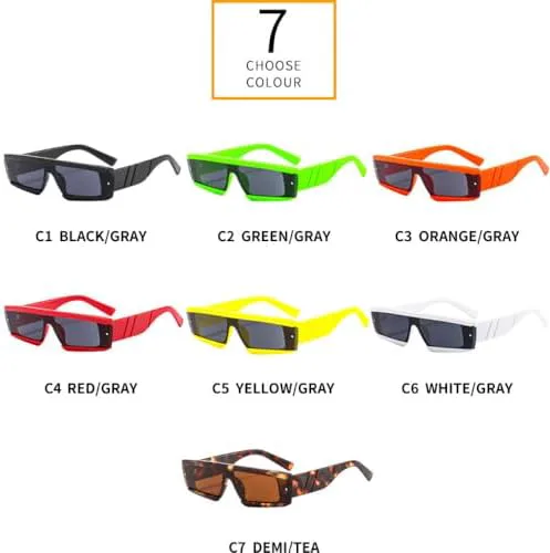 

2027 Белые и черные прямоугольные солнцезащитные очки для женщин в стиле панк, цельные солнцезащитные очки, модные очки конфетных цветов MTZJH, C6 White Grey