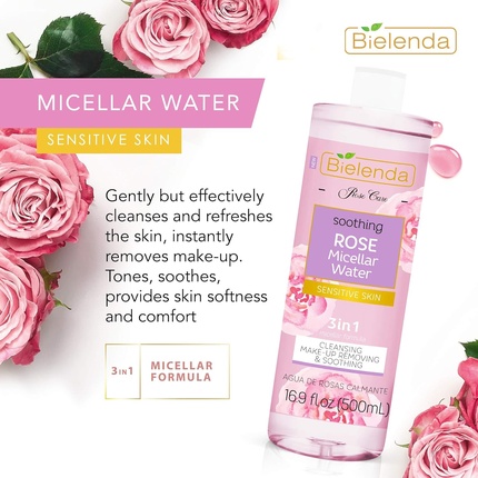 Средство для снятия макияжа Bielenda — Успокаивающее с Rose Care Water для чувствительной кожи — фото 2