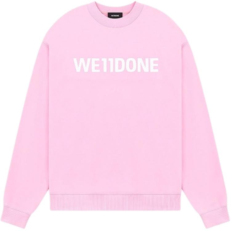 

Толстовка унисекс с круглым вырезом, средней толщины We11Done, светлый розовый