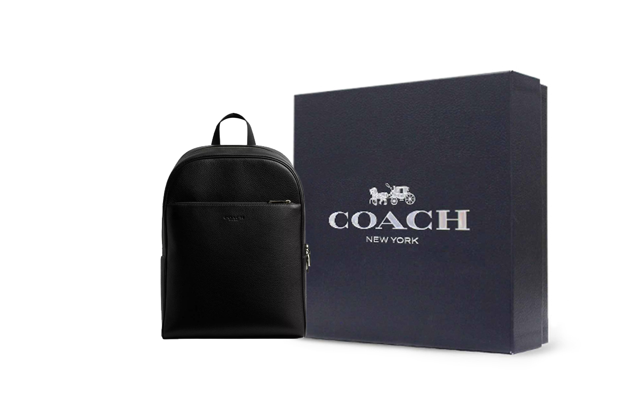 

COACH Личи Зерновая кожа Рюкзак Тубэс Мужской Черный