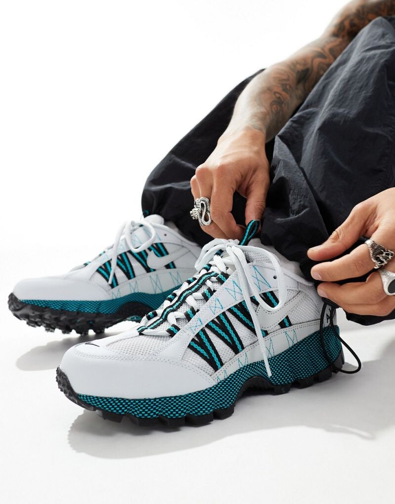

Кроссовки Nike Air Humara светло-серого, черного и бирюзового цвета, Черный, Кроссовки Nike Air Humara светло-серого, черного и бирюзового цвета