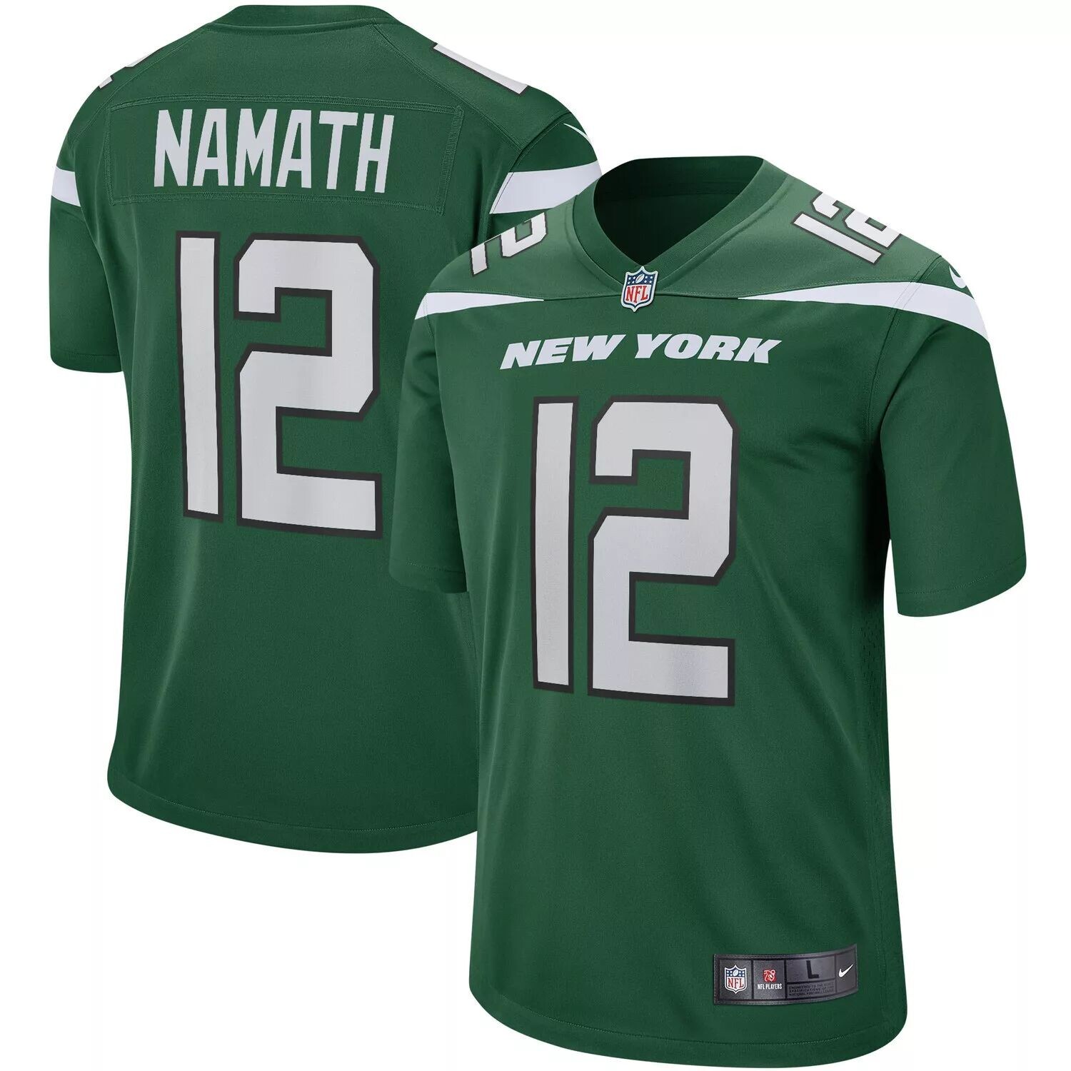 

Мужская майка игрока пенсионера Joe Namath Gotham Green New York Jets Game Nike