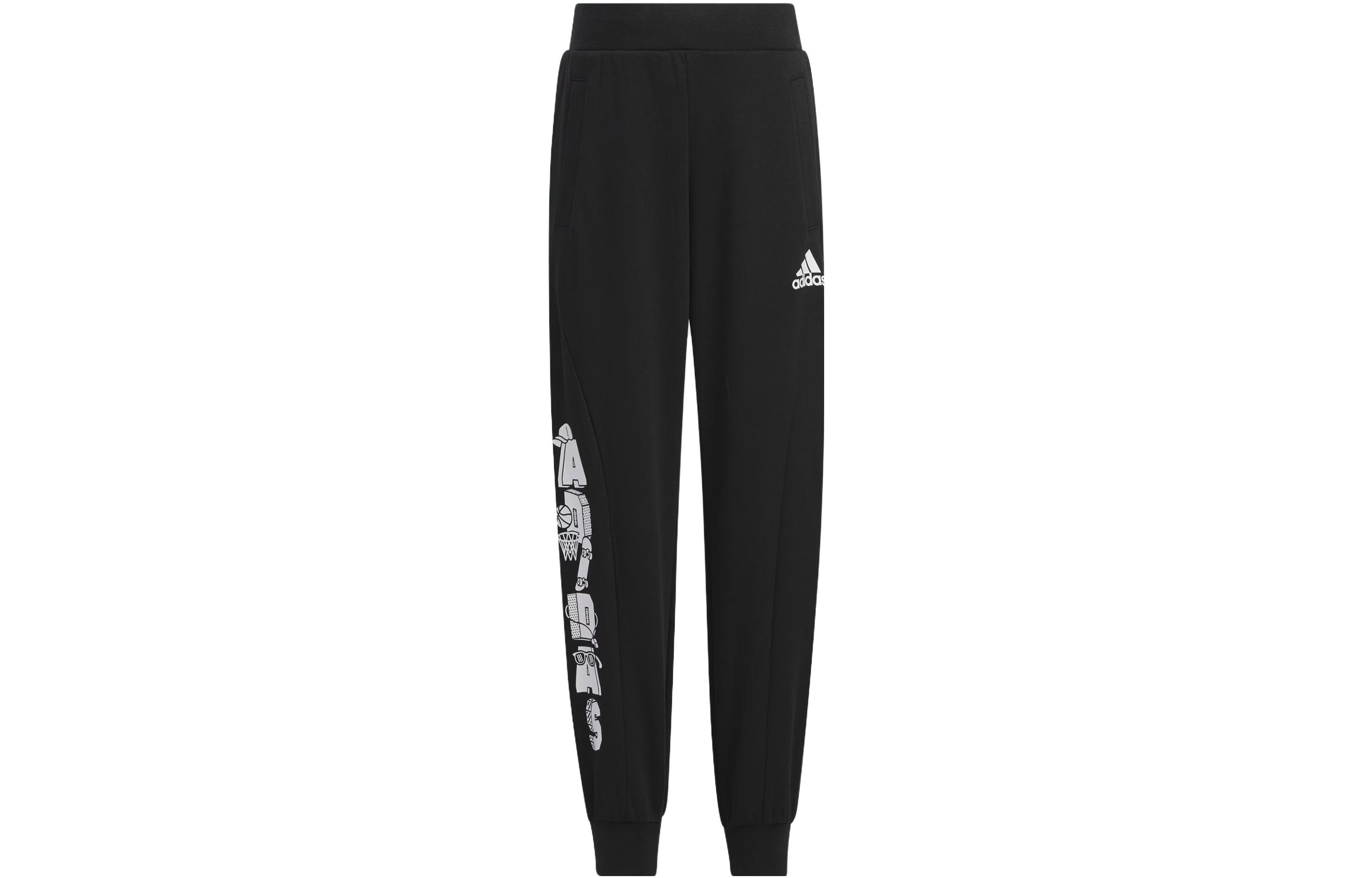 Детские вязаные спортивные штаны Adidas, черный — фото 3
