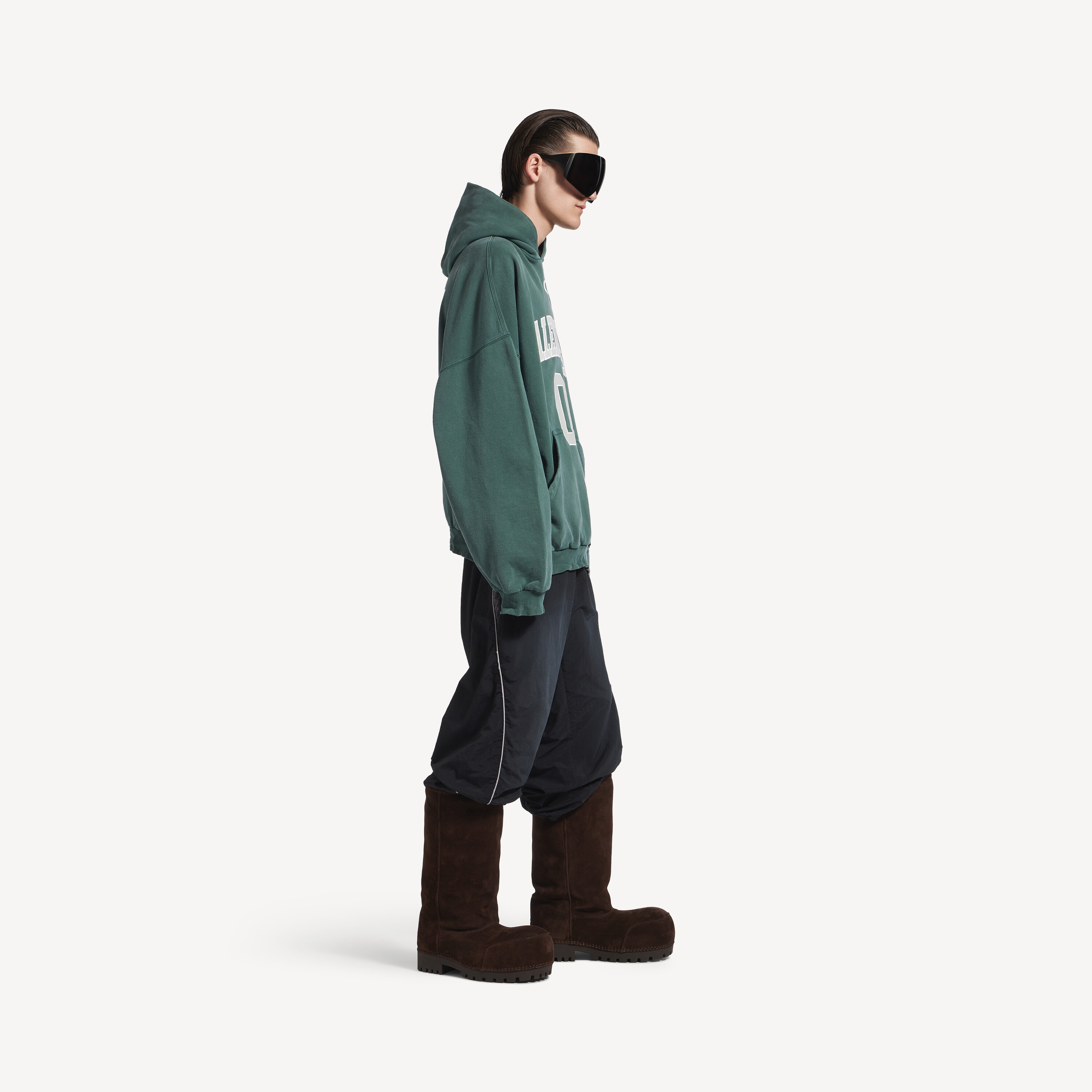 Худи Balenciaga Basketball Large Fit, светло-зеленый/темно-зеленый — фото 3