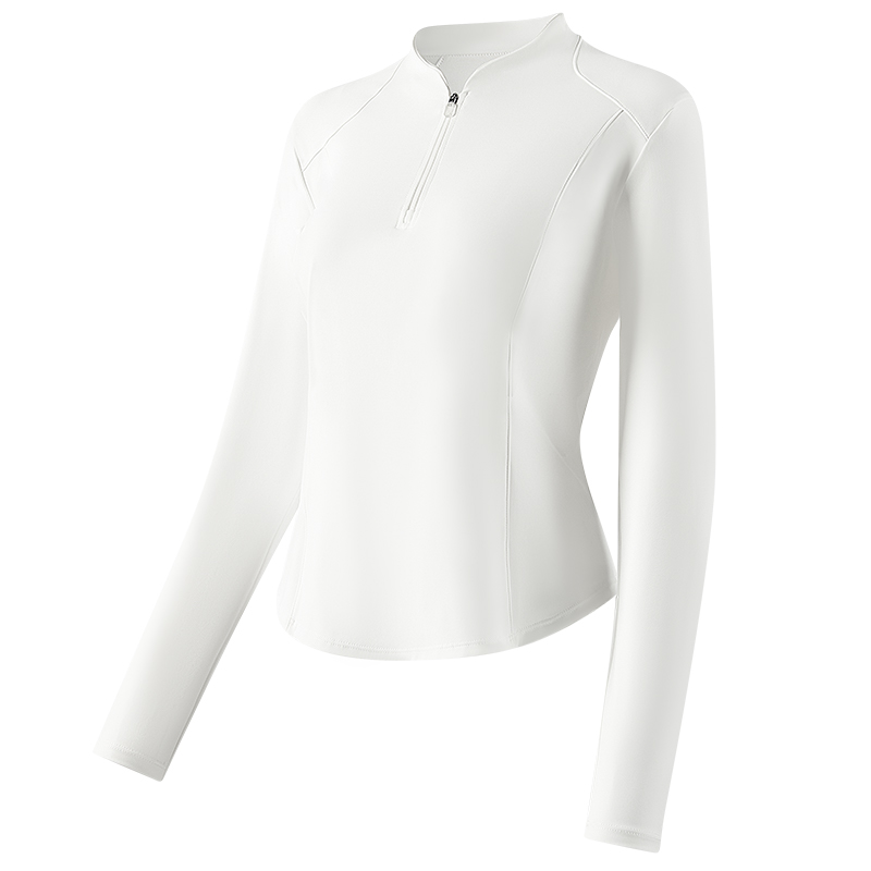 

Футболка для йоги женская с воротником стойкой 361°, белый