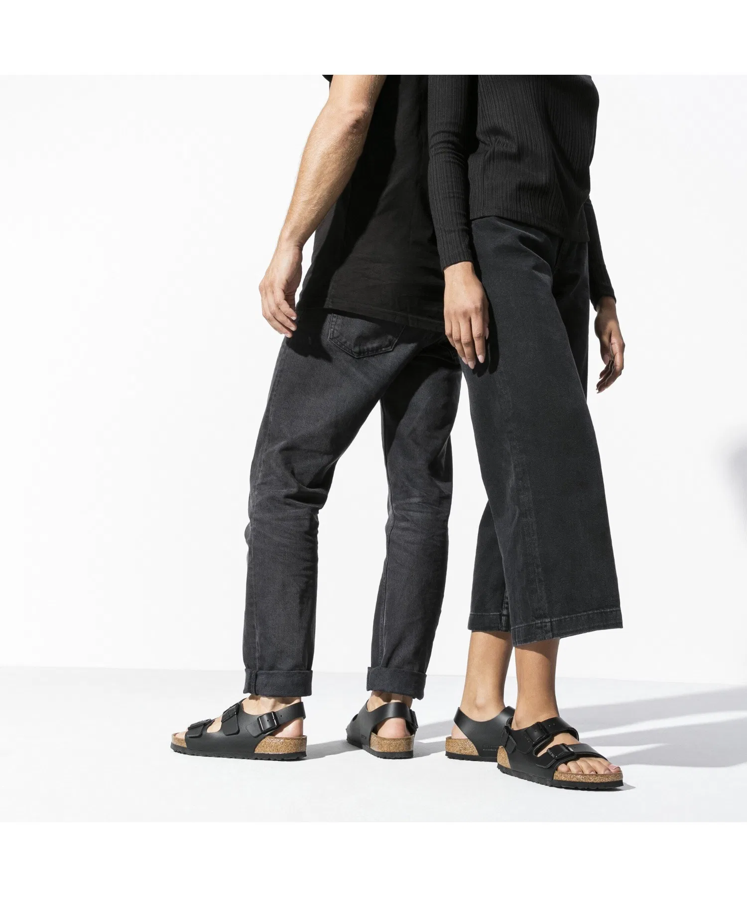 Унисекс сандалии Birkenstock Milano из натуральной кожи чёрные — фото 2