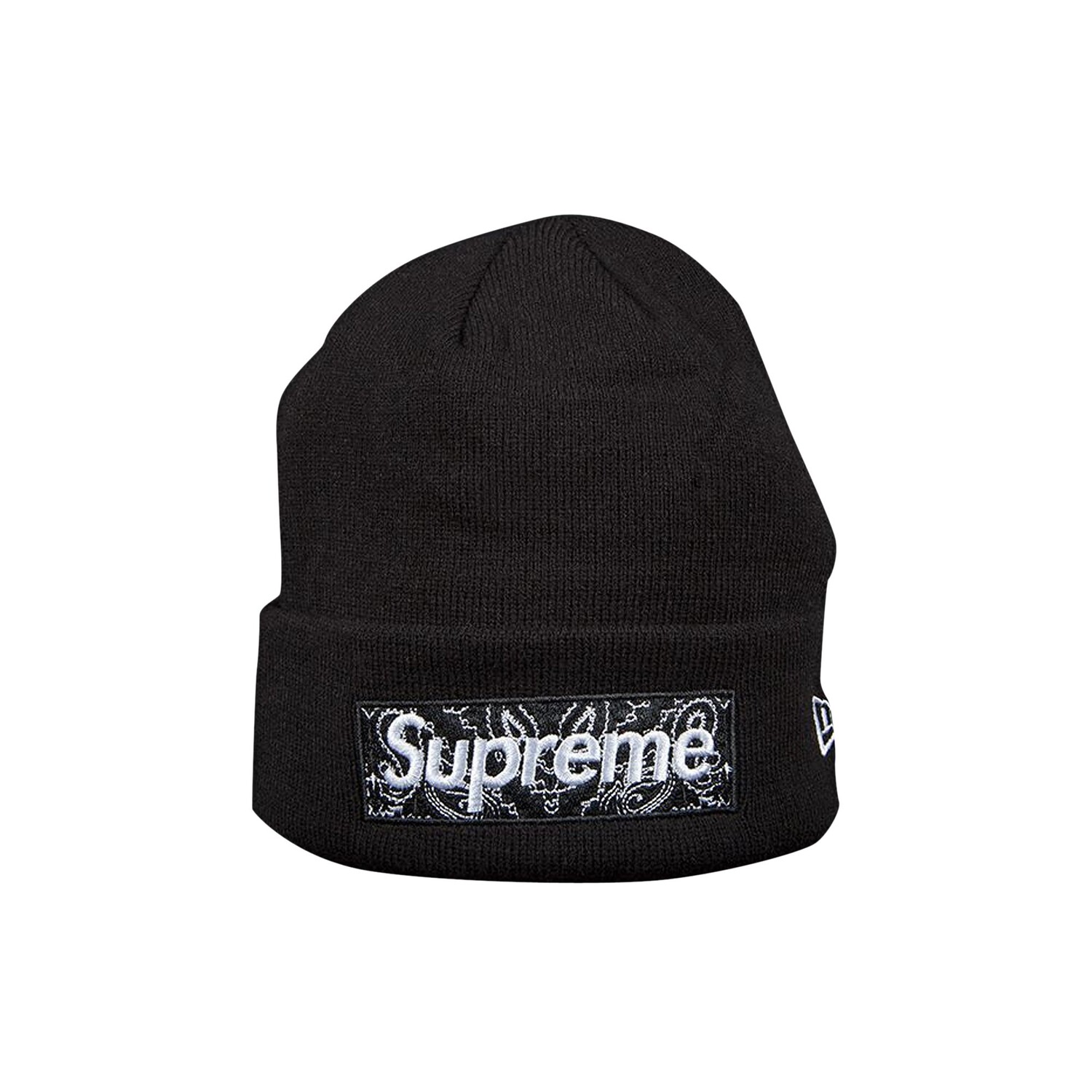 

Шапка-бини с логотипом Supreme x New Era Box, цвет Черный