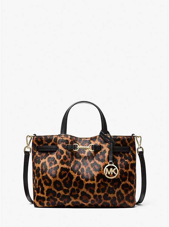 

Маленькая сумка Carson из телячьей шерсти с леопардовым принтом Michael Kors, Butterscotch