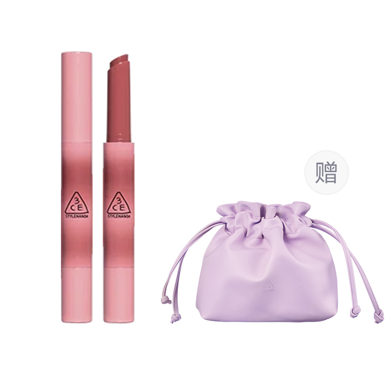 

Fusion Glow Lip Freeze Fine Tube помада-блеск для губ глянцевая, легко растушевывается, 1,7 г 3CE, #second skin "light amber"+bag