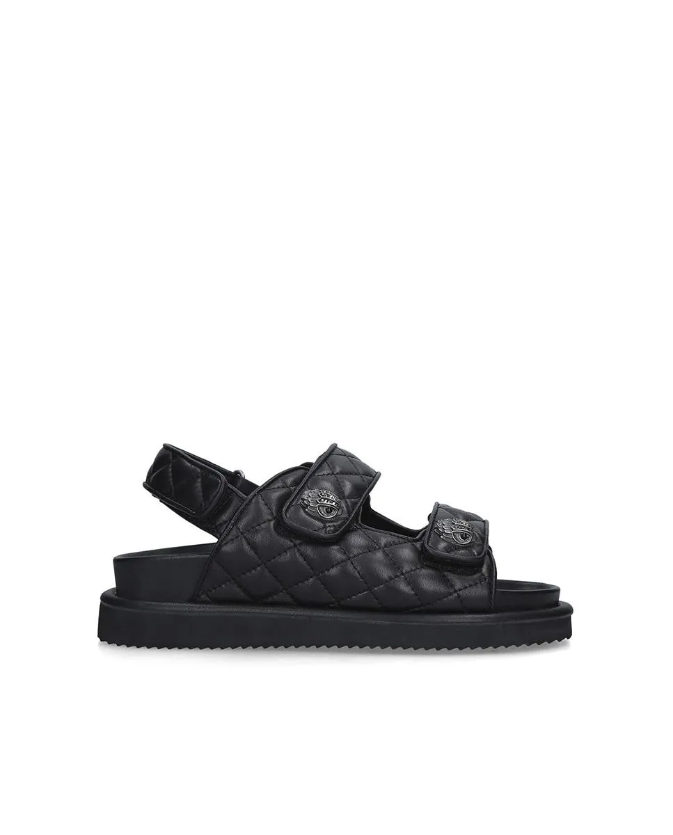 Женские кожаные платформенные сандалии черного цвета Kurt Geiger