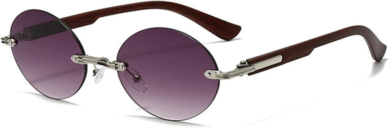 

Солнцезащитные очки Helena Retro Small Oval для женщин и мужчин, модные солнцезащитные очки без оправы, круглые солнцезащитные очки в стиле Y2K, дизайнерские солнцезащитные очки, C3