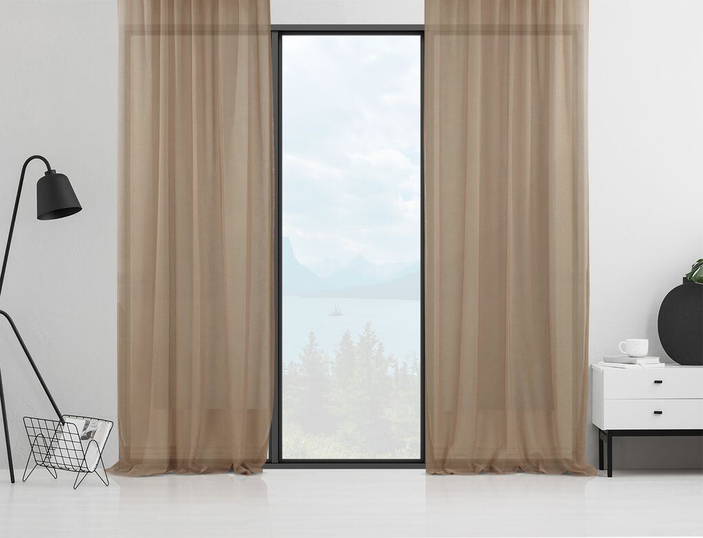 

Evilia Originals, AS-10305-507-2PC-280450, штора, коричневая, 280 x 450 см, коричневый