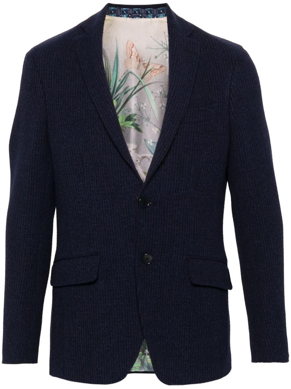 

Однобортный пиджак в рубчик ETRO, синий