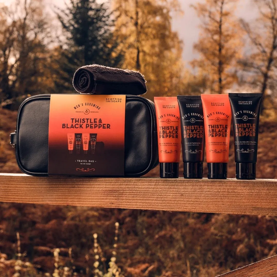 Набор для ухода Thistle & Black Pepper Travel Bag, Scottish Fine Soaps, 4 предмета, 300 г — фото 4