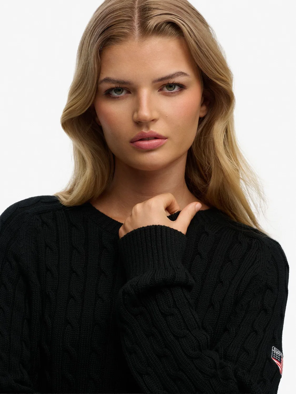 Джемпер свободного кроя Slouchy Cable Knit Superdry, черный — фото 3