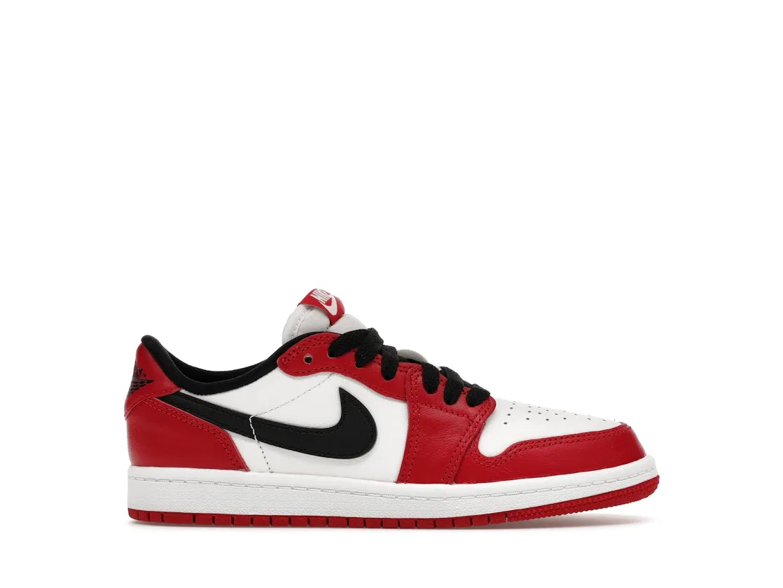 Детские кроссовки Lifestyle Chicago с принтом Jordan 1 Retro Low OG Jordan, Varsity Red Black Summit White