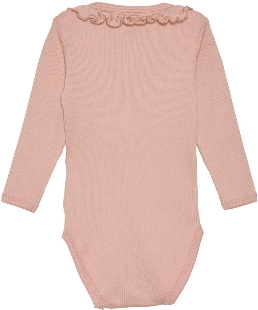 Боди с длинным рукавом Body LS Rib Minymo, розовый — фото 2