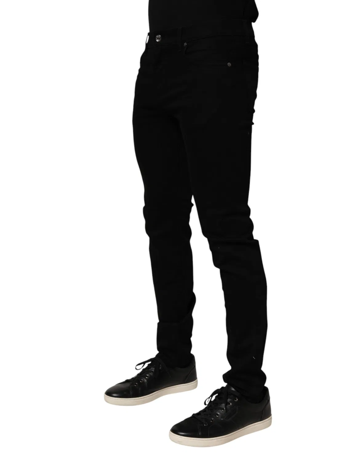 Мужские джинсы узкого кроя с логотипом Slim Fit Jeans Dolce & Gabbana, Black — фото 3