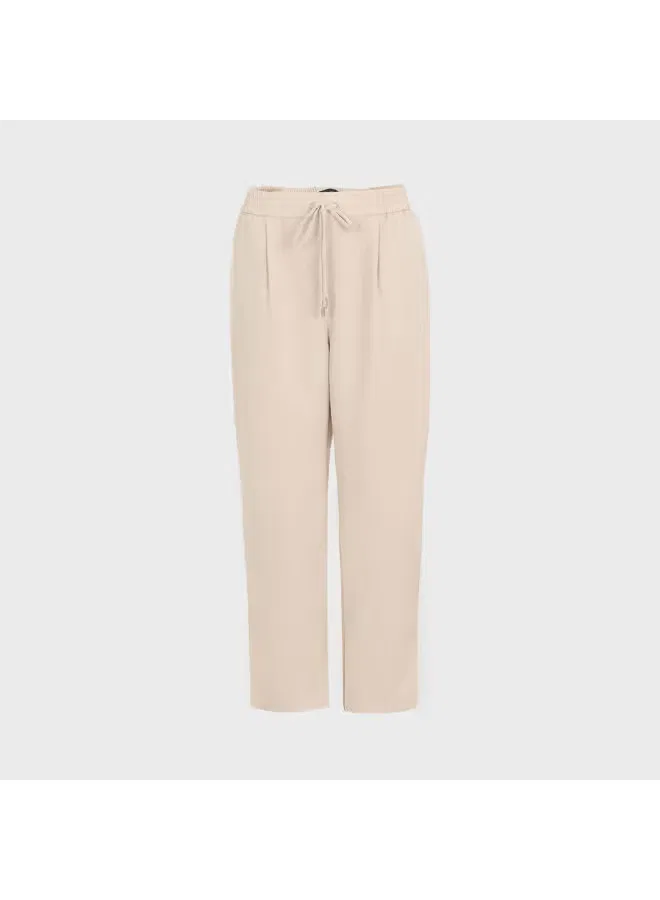 Брюки свободные с завязками Zara, миндально-белый — фото 2