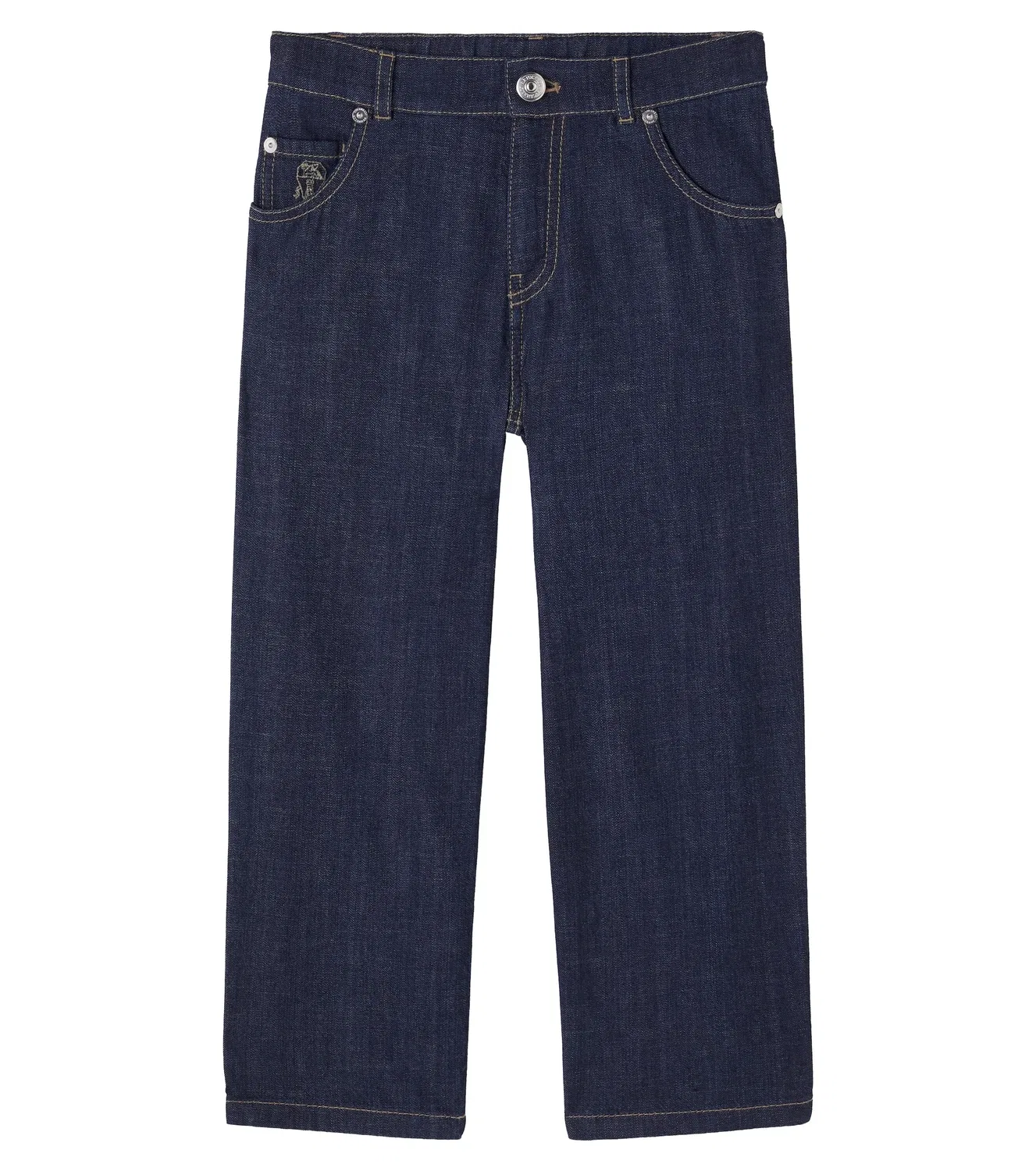 Прямые джинсы из хлопка Brunello Cucinelli Kids, синий