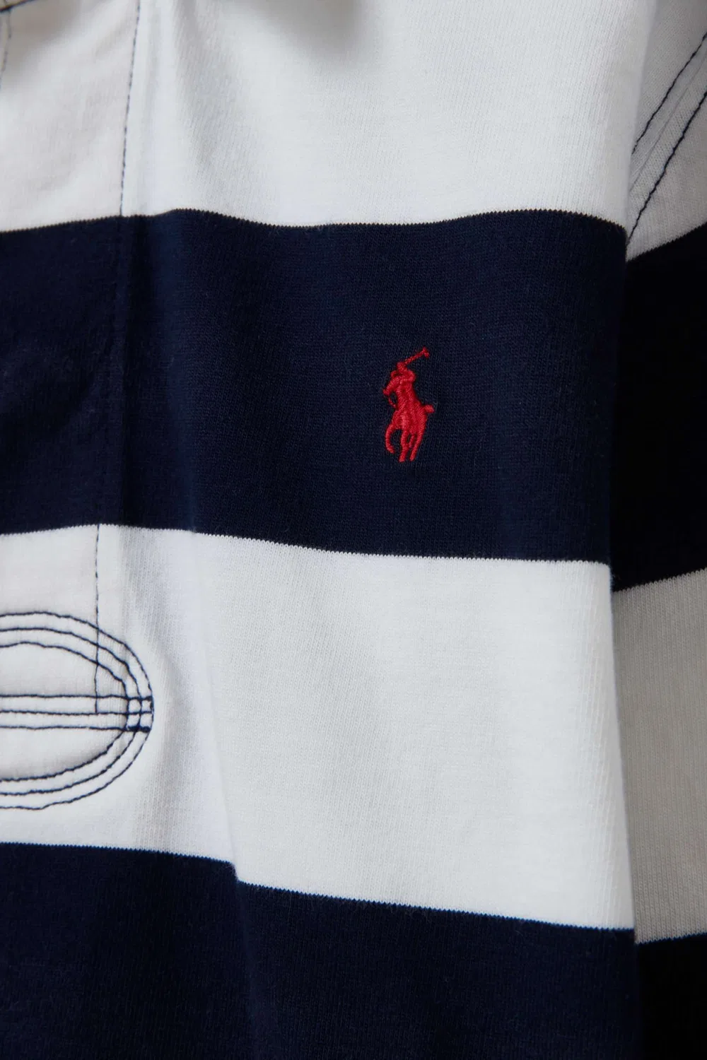Рубашка поло в полоску с длинным рукавом Polo Ralph Lauren, синий — фото 3