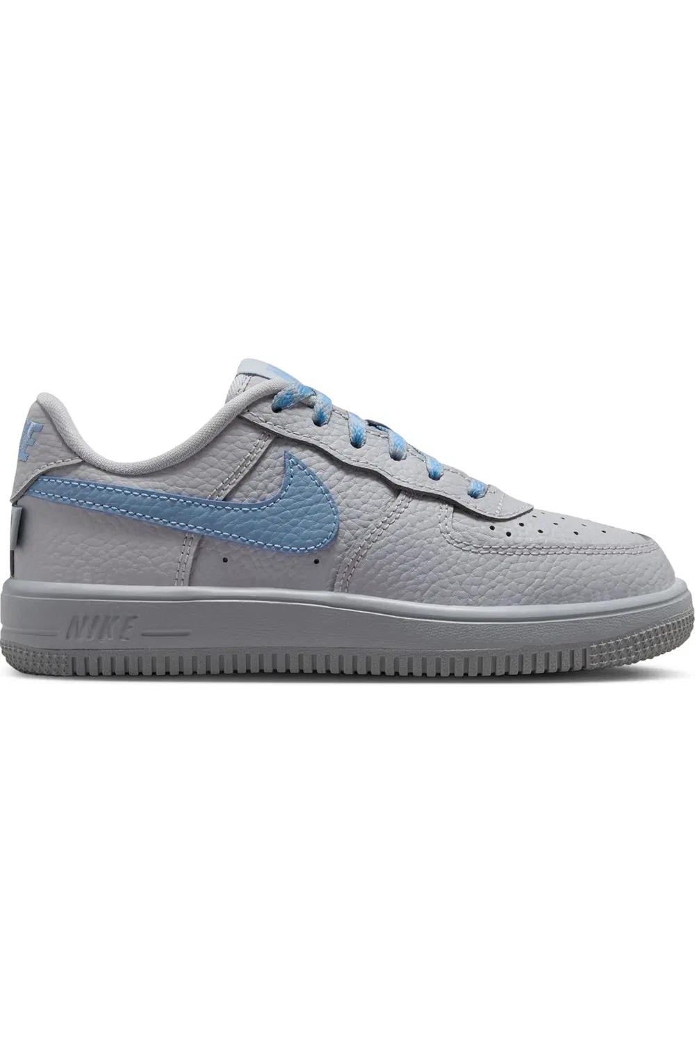 Детские кеды баскетбольные Force 1 Low Nike, Wolf Grey/Work Blue — фото 2
