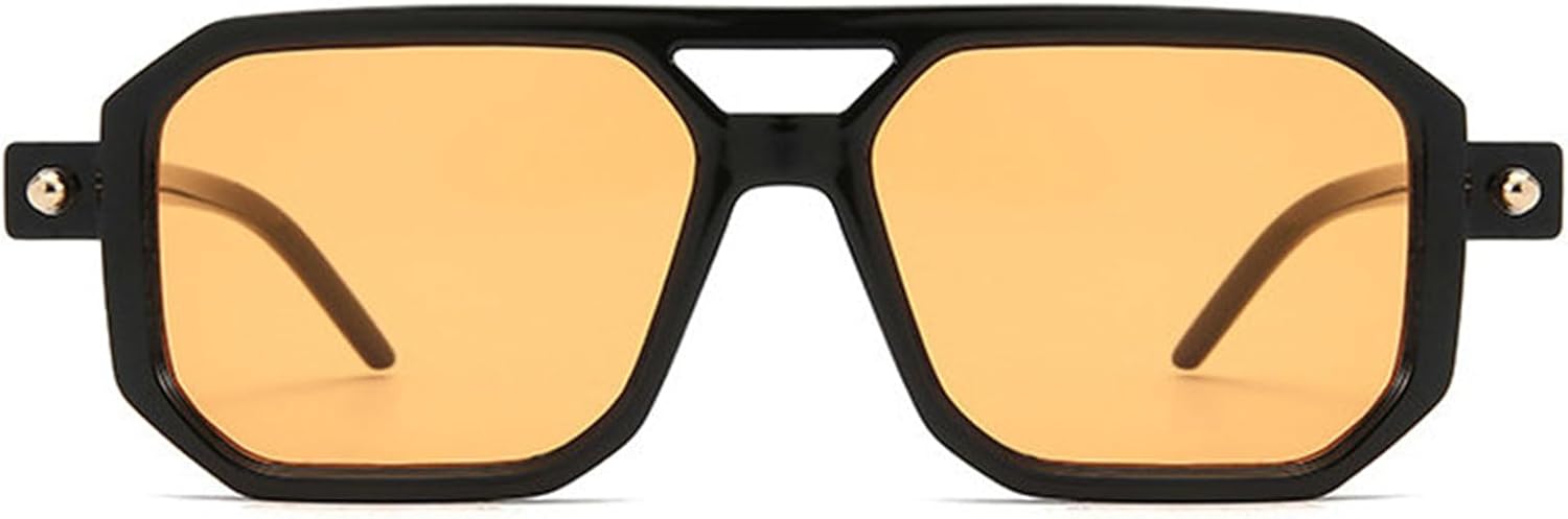 

Солнцезащитные очки Willochra Vintage Double Bridge Squar Flat Pilot Sunglasses для женщин и мужчин, классическая ретро-оправа в стиле 70-х, стильные, с защитой от УФ-излучения UV400, C5
