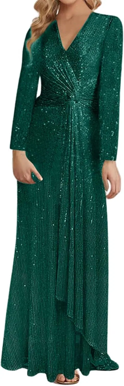 Женское вечернее платье с пайетками Elegant, Green